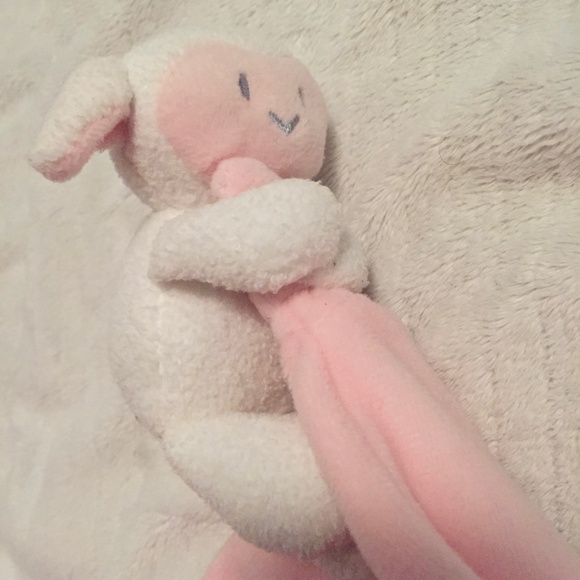Petit Lem Firsts Lamb Sheep Pink White Baby Plush Security Blanket Lovey (2014) - Picture 3 of 5